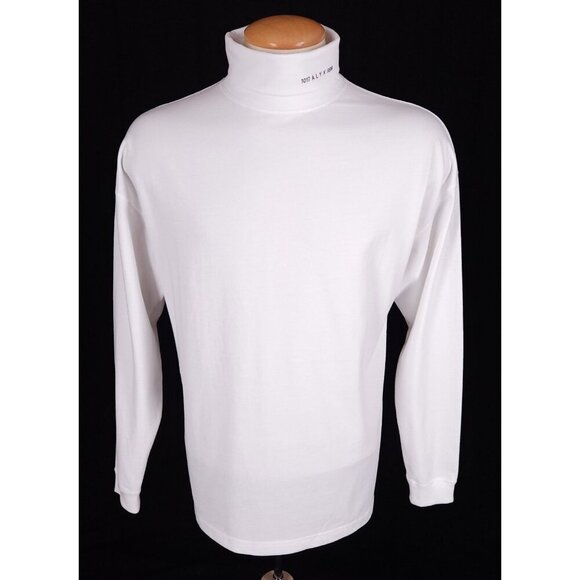 1017 ALYX 9SM Logo-Print Jersey Rollneck T-Shirt Size M Mens White $180 - Picture 2 of 16
